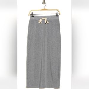 Sweet Romeo - Grey Drawstring Knit Skirt w/ Slit
